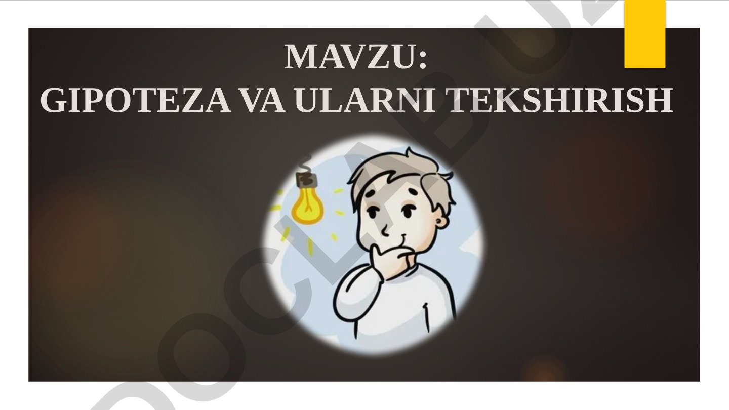Gipoteza tekshirish taqdimoti