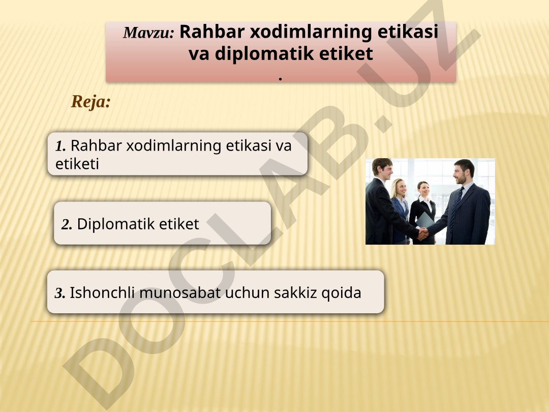 Rahbar xodimlar etikasi taqdimoti