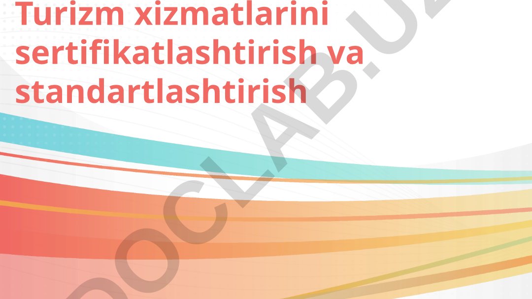 Turizm sertifikatlashtirish taqdimoti