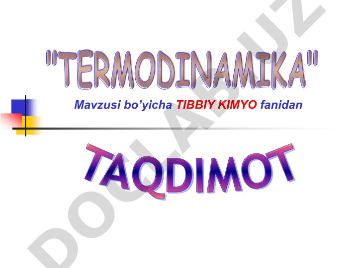 Termodinamika haqida tushuncha, energiya va ichki energiya