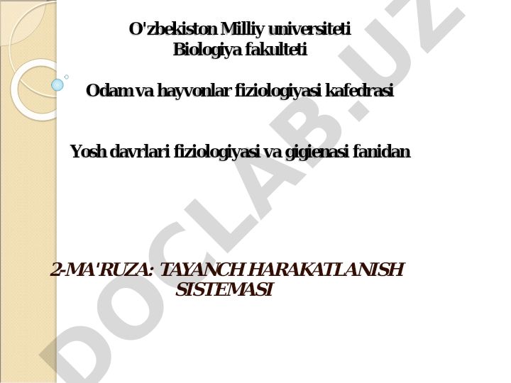 Tayanch harakatlanish sistemasi