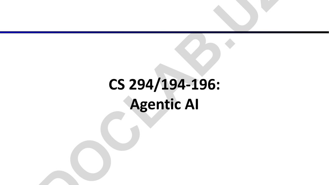 Agentic AI kursi dars materiallari