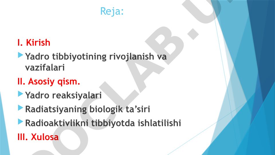 Yadro tibbiyotining rivojlanishi va radiatsiyaning biologik ta'siri