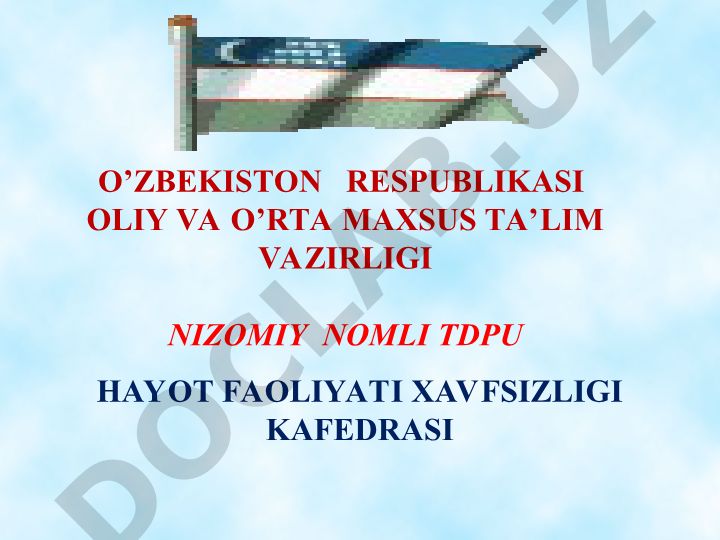 Texnogen tusdagi favqulodda vaziyatlar va aholini muhofaza qilish
