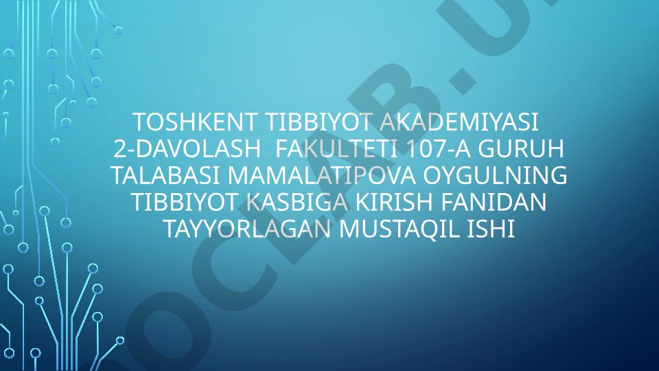 Xirurgik bemorlarda entral va parentral ovqatlantirish usullari