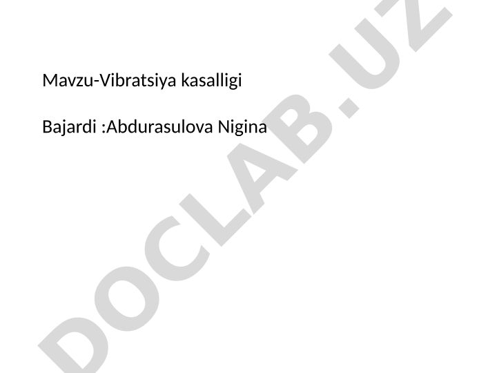 Vibratsiya kasalligi