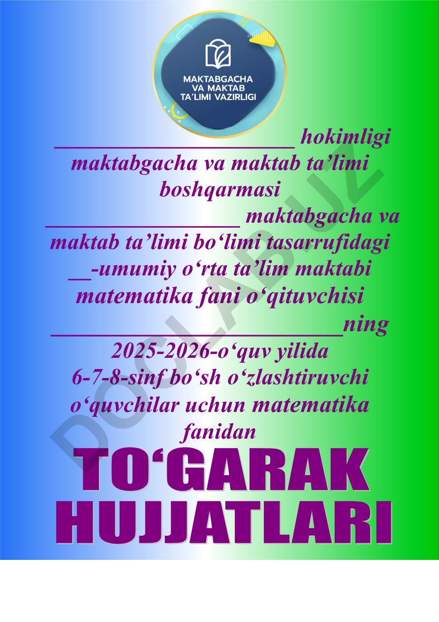 Matematika fanidan to'garak a'zolari haqida ma'lumot
