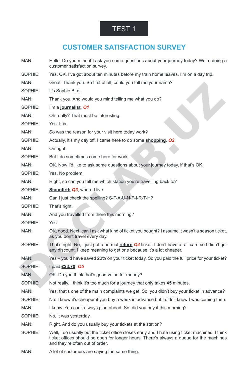 Customer Satisfaction Survey