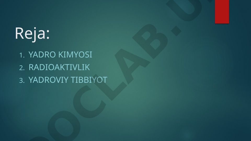 Yadro kimyosi, radioaktivlik va yadroviy tibbiyot