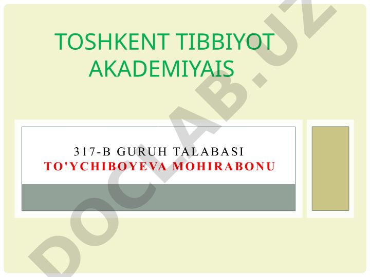 Temir taqchil anemiya klinik va laborator diagnostikasi