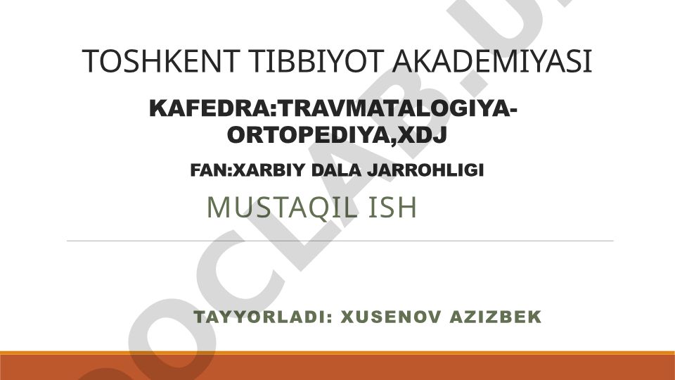 Travmatik shikast olganlarga SHTY ko'rsatish