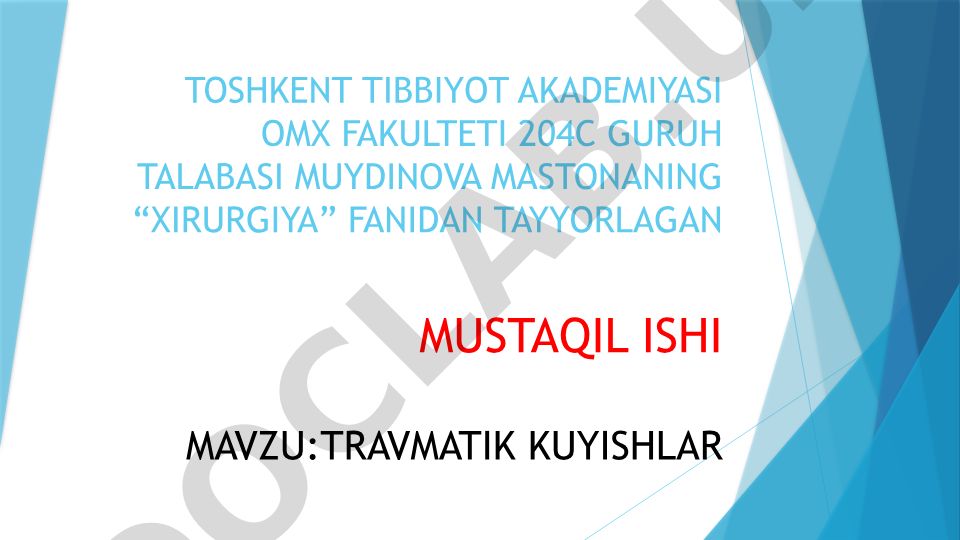 Travmatik kuyishlar