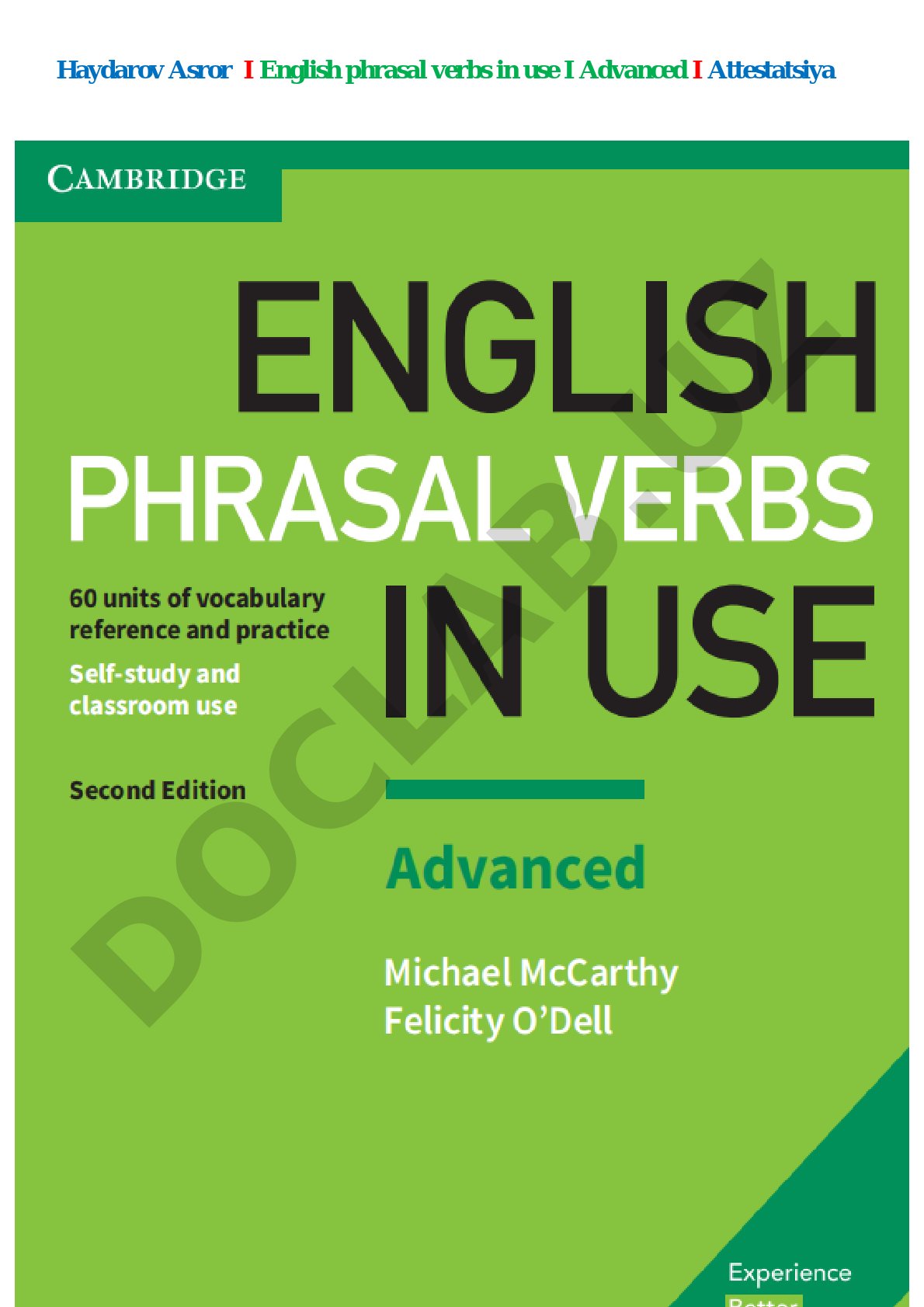 English Phrasal Verbs Advanced Guide
