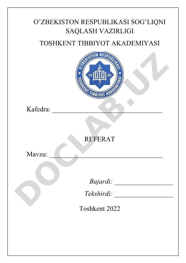 Tuproq gigiyenasi, tibbiy ekologiya va shaxsiy gigiyena muammolari