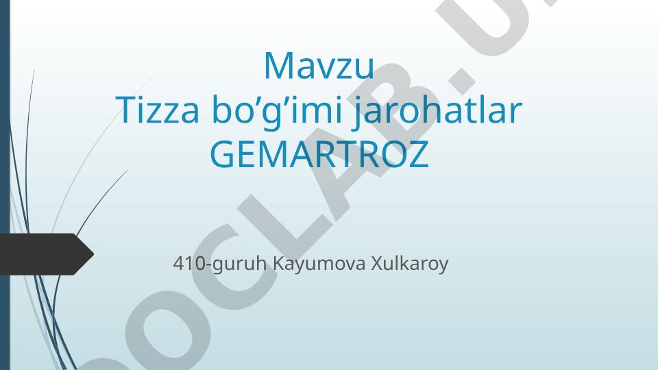 Tizza bo'g'imi jarohatlari va gemartroz