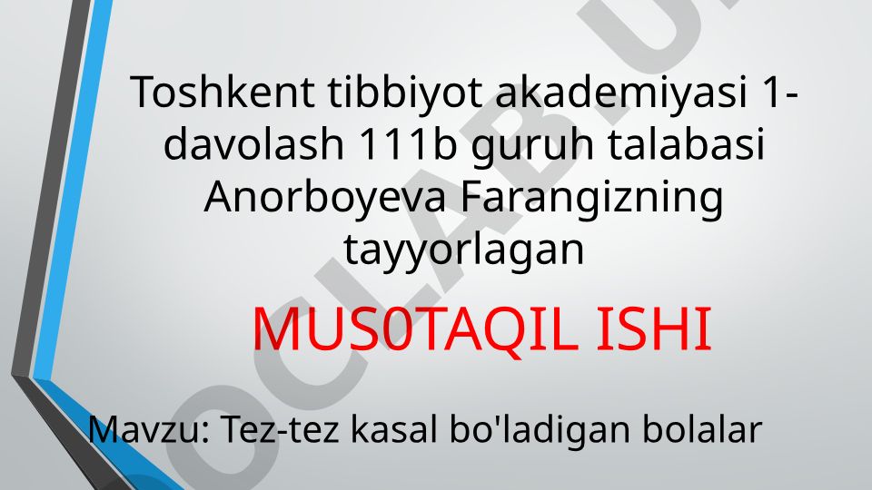 Tez-tez kasal bo'ladigan bolalar immuniteti va uning pasayish omillari
