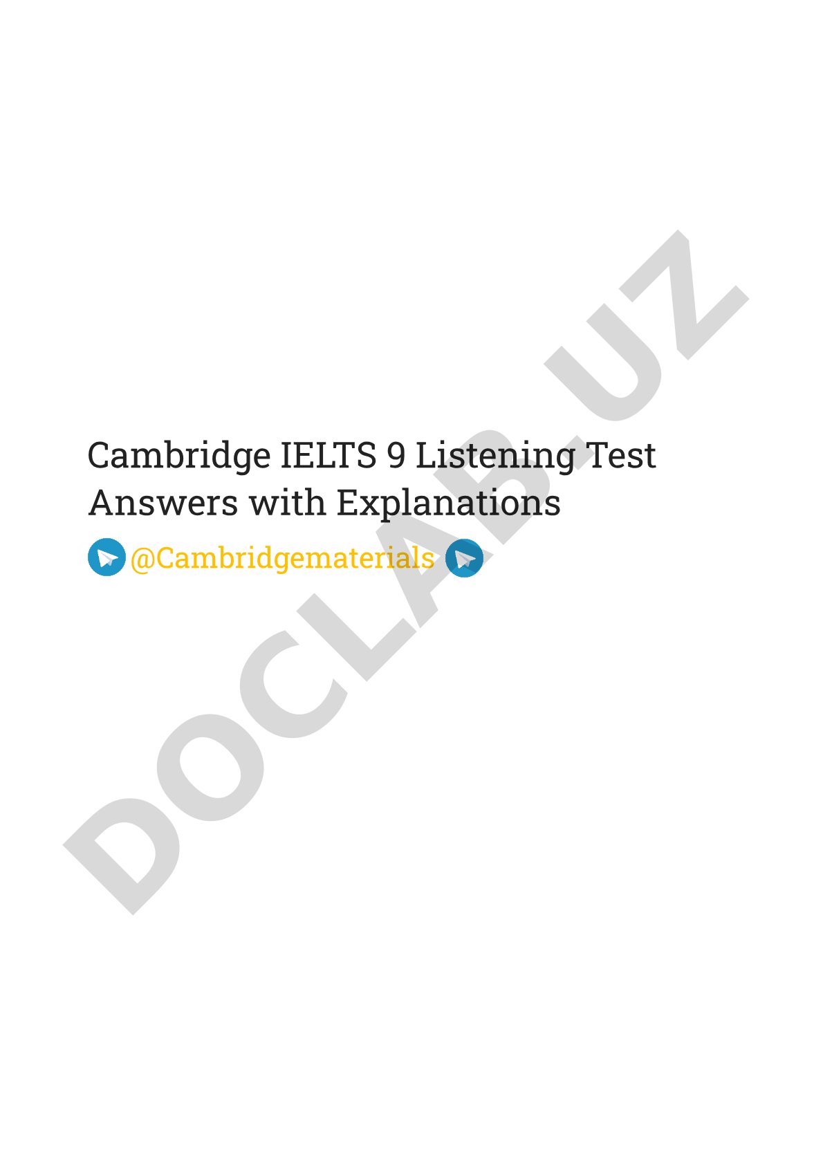 Cambridge IELTS 9 Listening Test Answers with Explanations