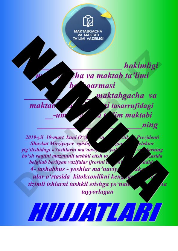 Yoshlar ma’naviyatini yuksaltirish va bo‘sh vaqtni mazmunli tashkil etish bo‘yicha tashabbuslar