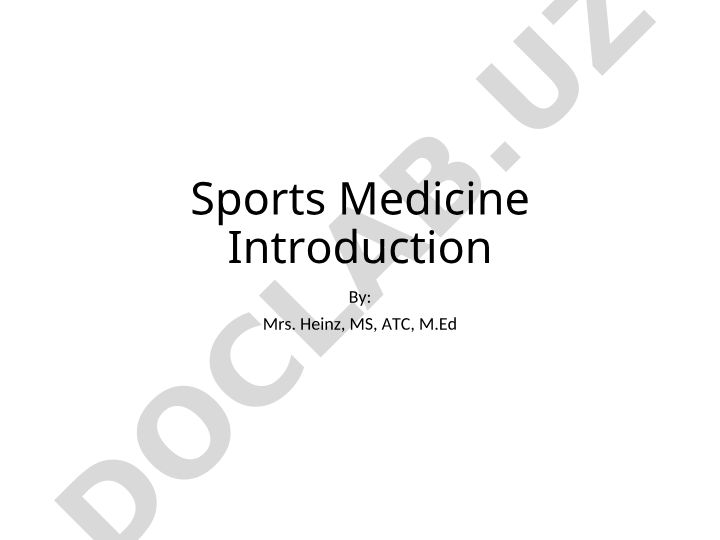 Sports Medicine Introduction and History