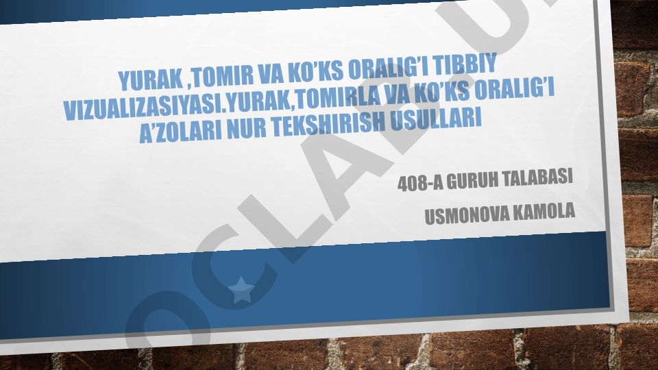 Yurak, tomir va ko'ks oralig'i tibbiy vizualizasiyasi