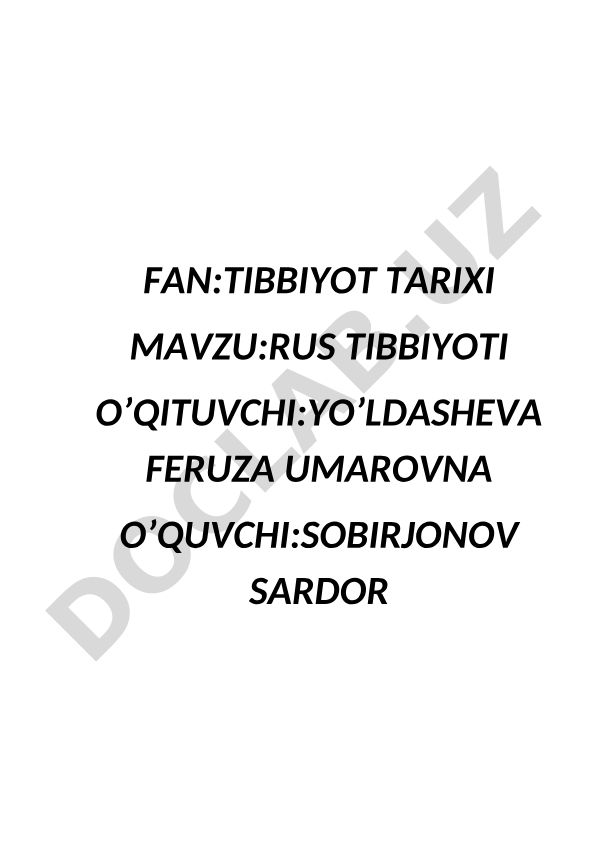 Rus tibbiyoti: Mechnikov, Pavlov va Sechenov hayoti va ijodi