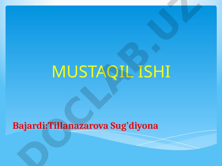 Tuproq gigiyenasini baholash