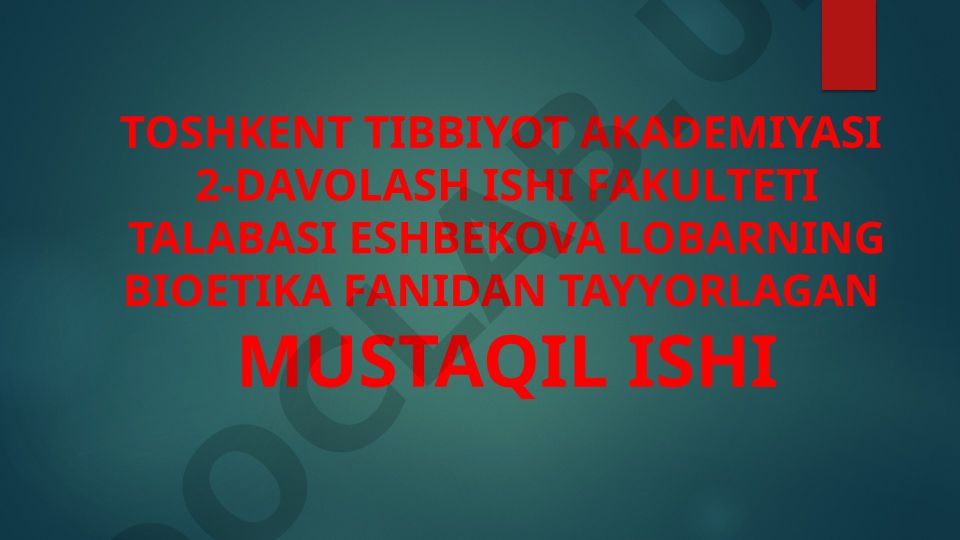 Biotexnologiyalarning xalqaro miqyosda qo'llanilishi va bioetika prinsiplari