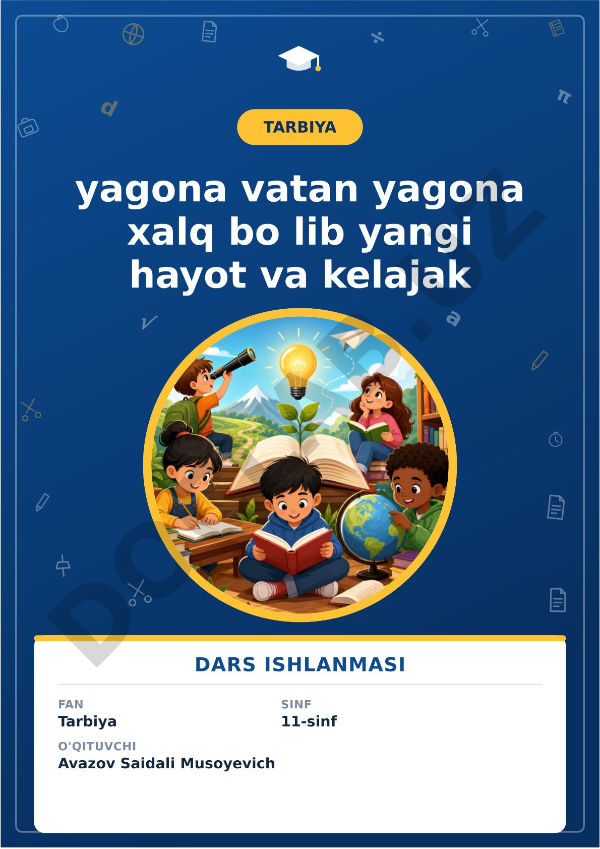 yagona vatan yagona xalq bo lib yangi hayot va kelajak yaratamiz