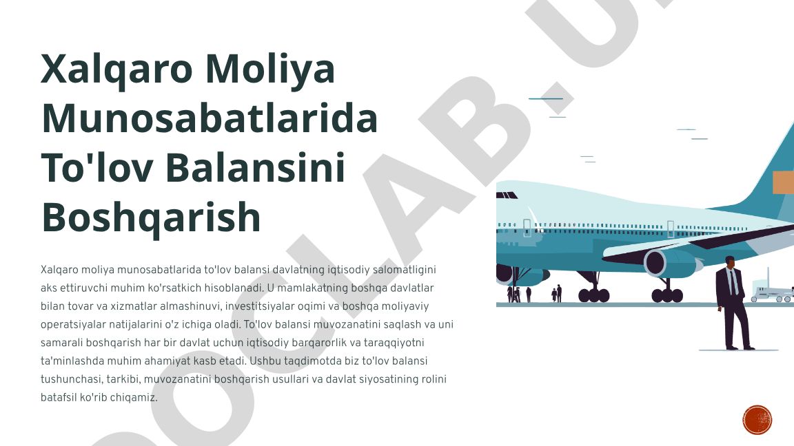 Xalqaro Moliya Munosabatlarida To'lov Balansini Boshqarish