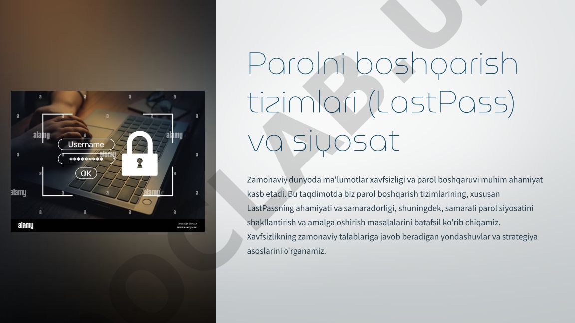 Parol boshqarish tizimlari va siyosat