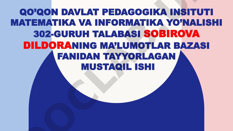 So'rov konstruktori, shartga asosan so'rovlar va hisoblovchi so'rovlar
