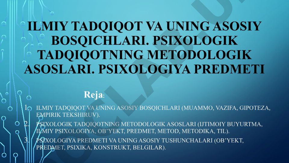 Ilmiy tadqiqot va uning asosiy bosqichlari