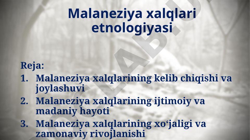 Malaneziya xalqlari etnologiyasi