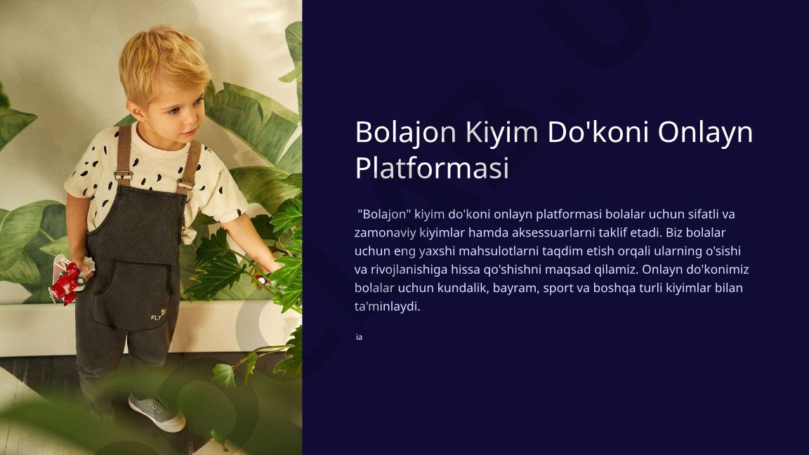 Bolajon Kiyim Do'koni Onlayn Platformasi