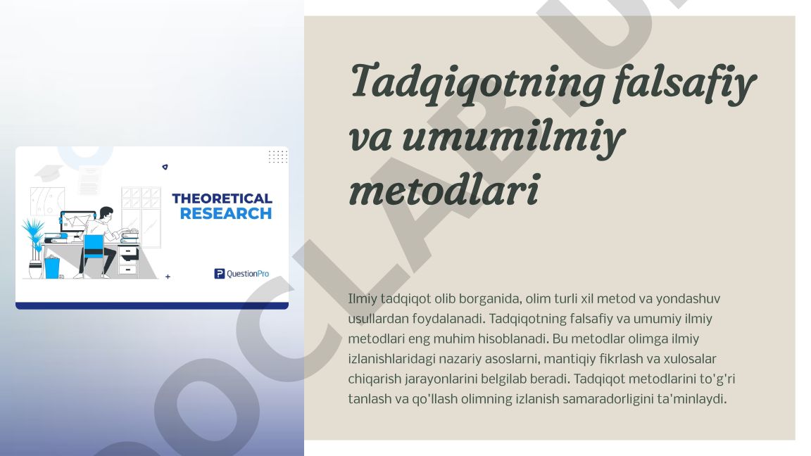 Tadqiqotning falsafiy va umumilmiy metodlari