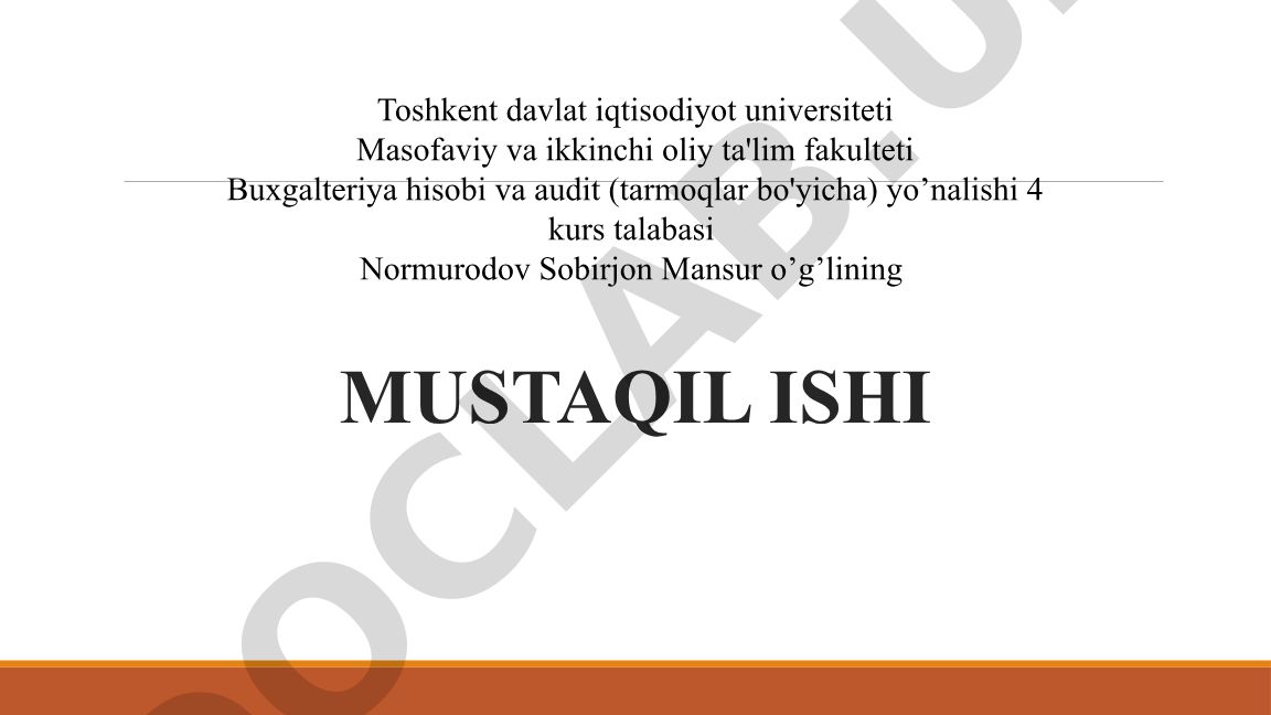 Moliyaviy hisobotni transformatsiya qilish