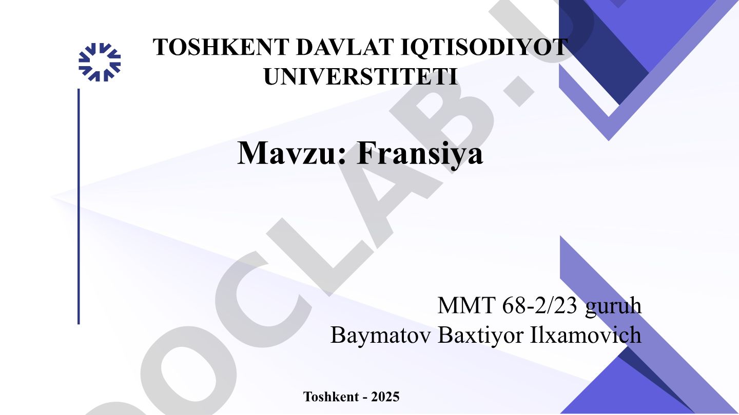 Fransiya bank-moliya tizimi, YaIM, eksport-import salohiyati va maxsus iqtisodiy zonalari