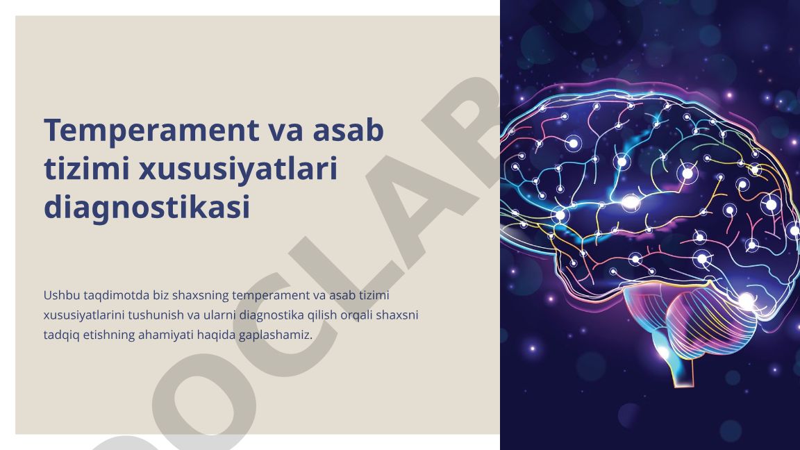 Temperament va asab tizimi xususiyatlari diagnostikasi