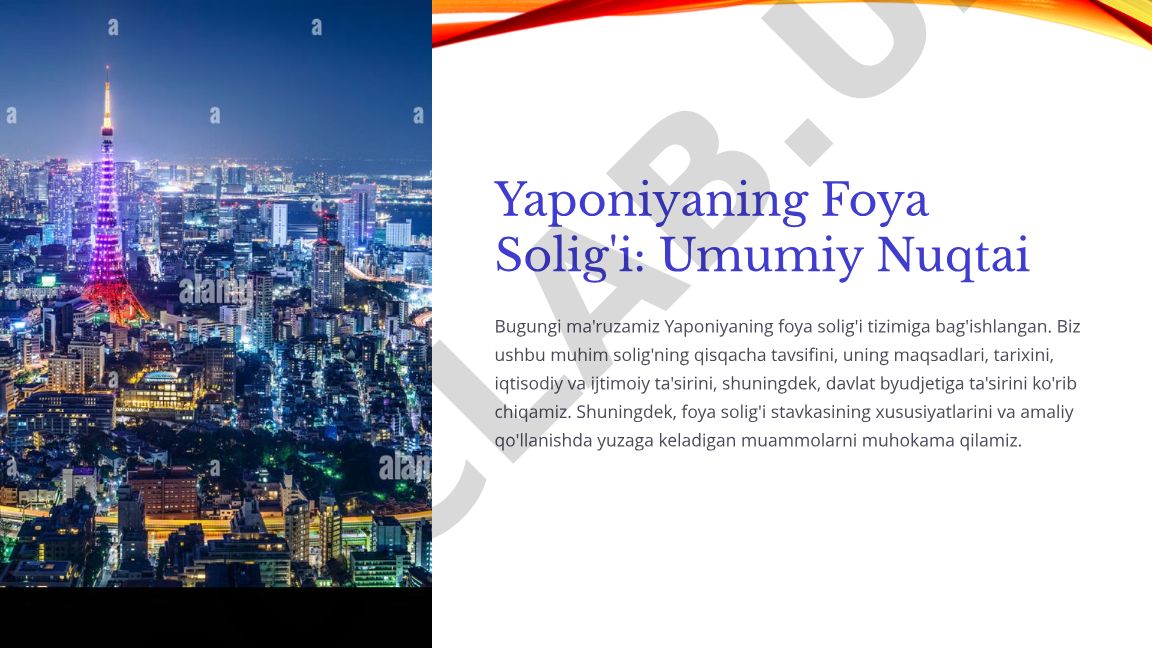 Yaponiyaning foya solig'i tizimi