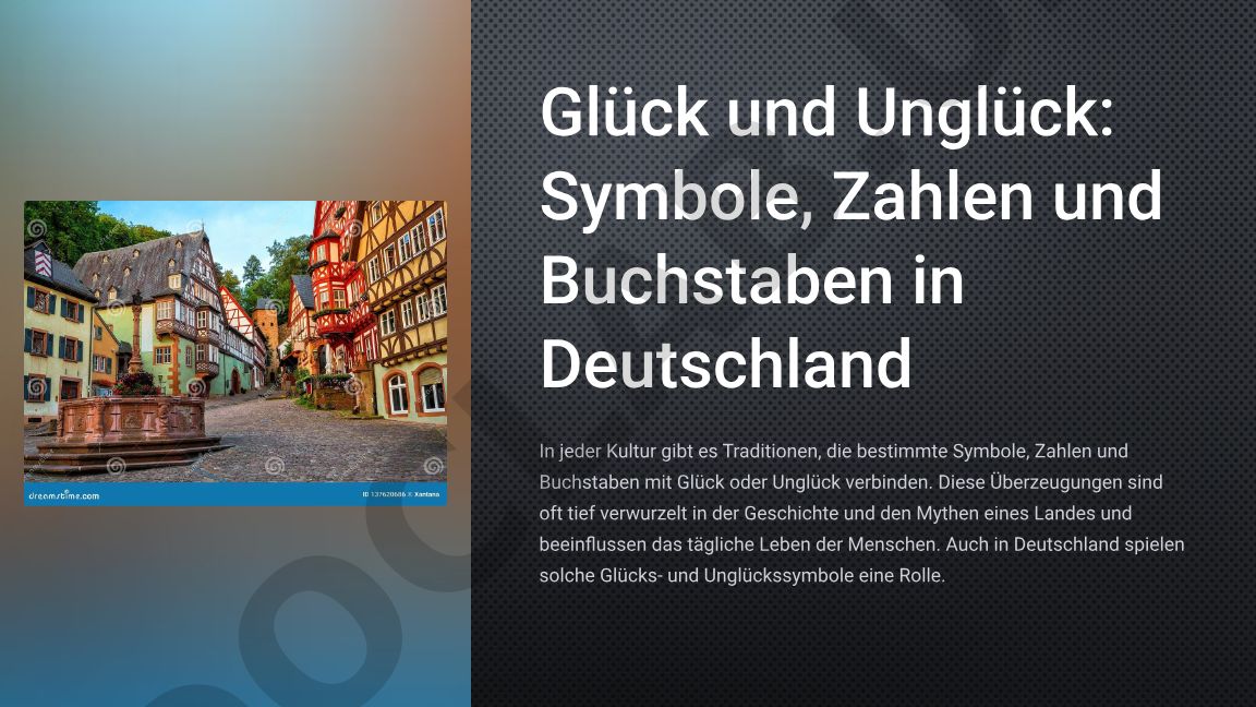 Glück und Unglück: Symbole, Zahlen und Buchstaben in Deutschland