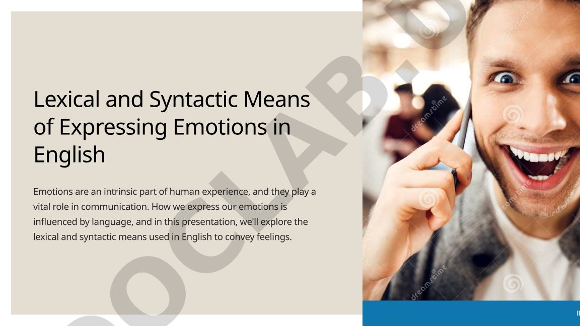 Lexical and Syntactic Means of Expressing Emotions in English