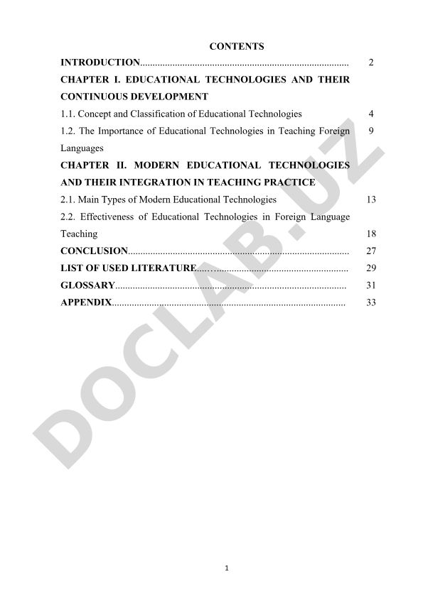 Educational Technologies in Foreign Language Teaching
