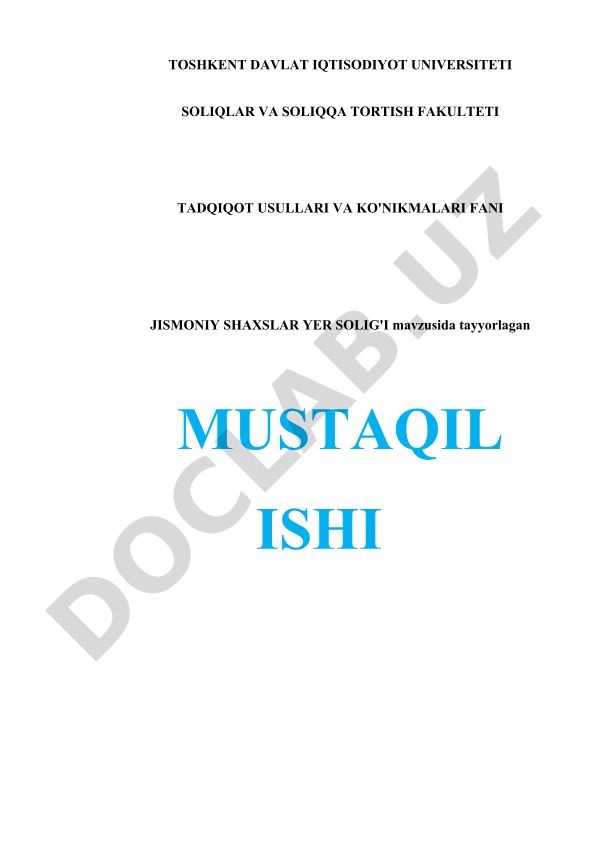 Jismoniy shaxslar yer solig'i