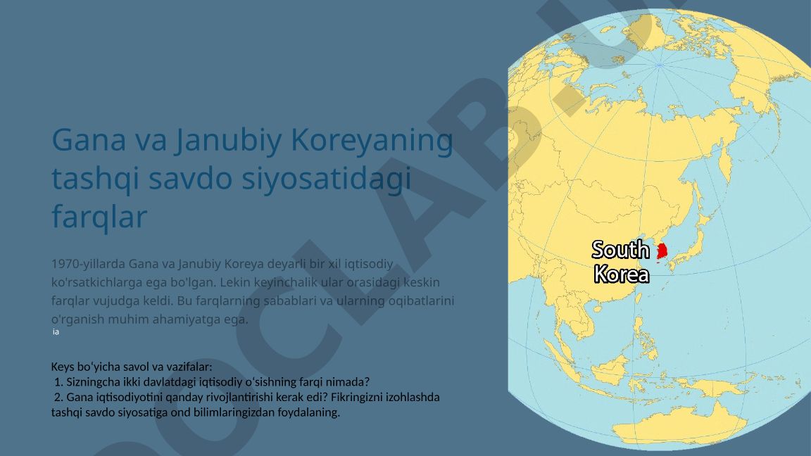 Gana va Janubiy Koreyaning tashqi savdo siyosatidagi farqlar