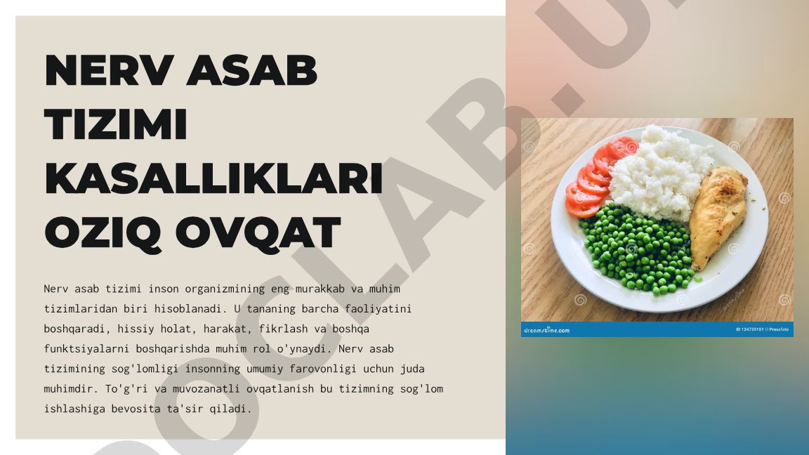 Nerv asab tizimi kasalliklari va oziq-ovqat