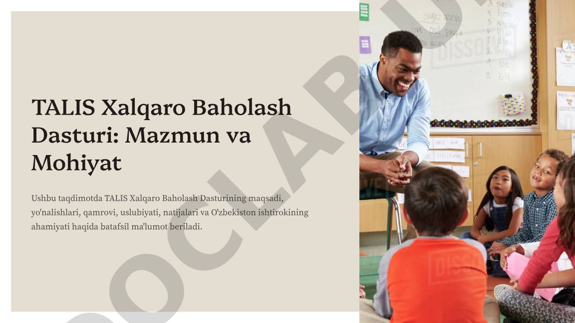 TALIS Xalqaro Baholash Dasturi: Mazmun va Mohiyat