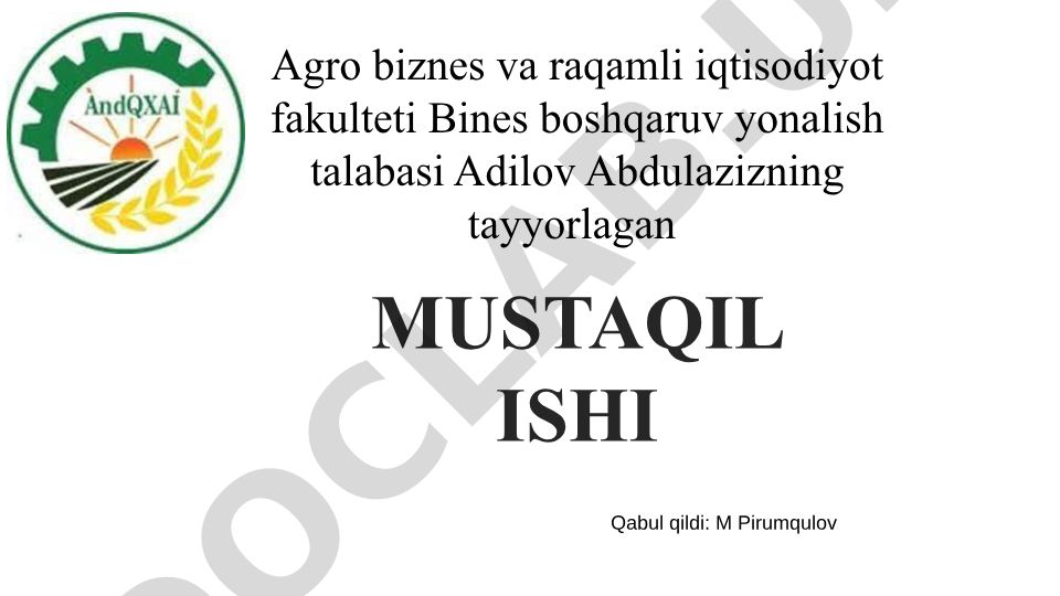 Talab va taklif nazariyasi. Bozor muvozanati