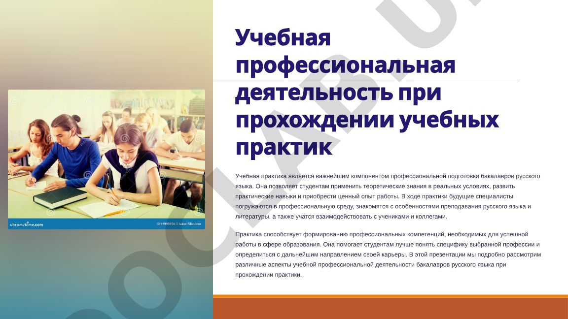 Учебная профессиональная деятельность бакалавров русского языка при прохождении практики