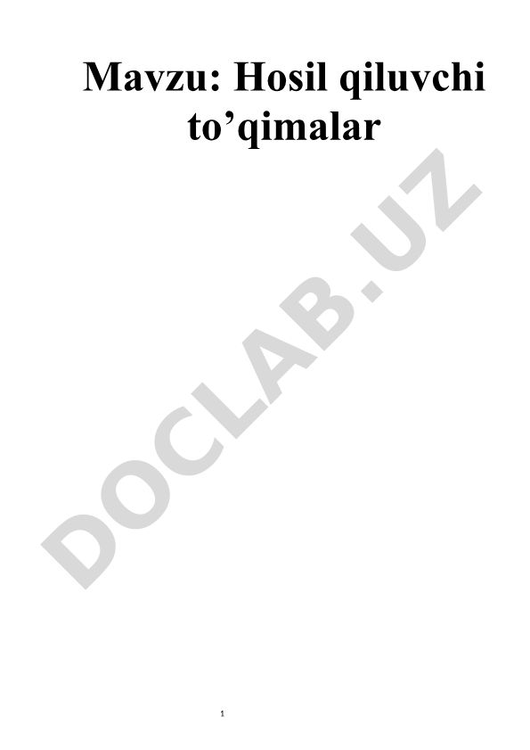 Hosil qiluvchi to'qimalar