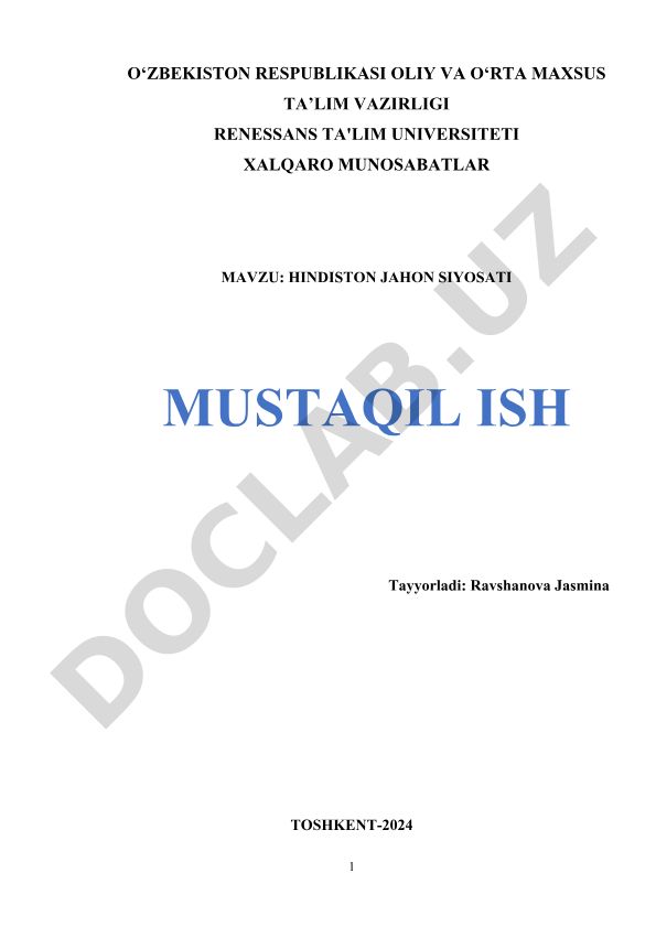 Hindiston jahon siyosati